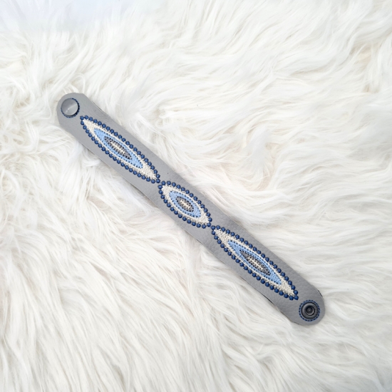 Preview: Armband in grau/blau, 23cm lang